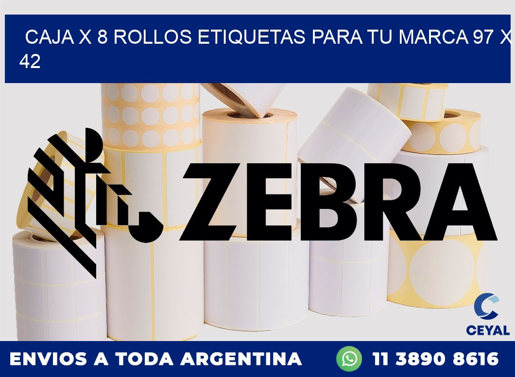 Caja X 8 Rollos Etiquetas para tu marca 97 x 42