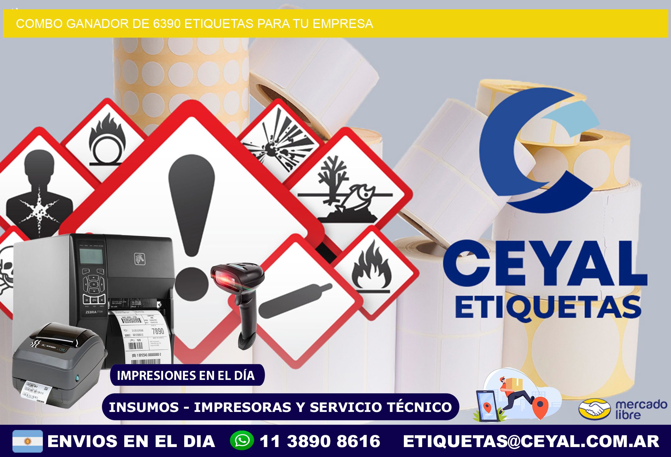 Combo ganador de 6390 etiquetas para tu empresa