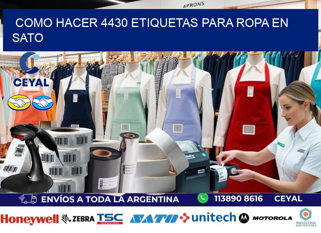Como hacer 4430 etiquetas para ropa en sato