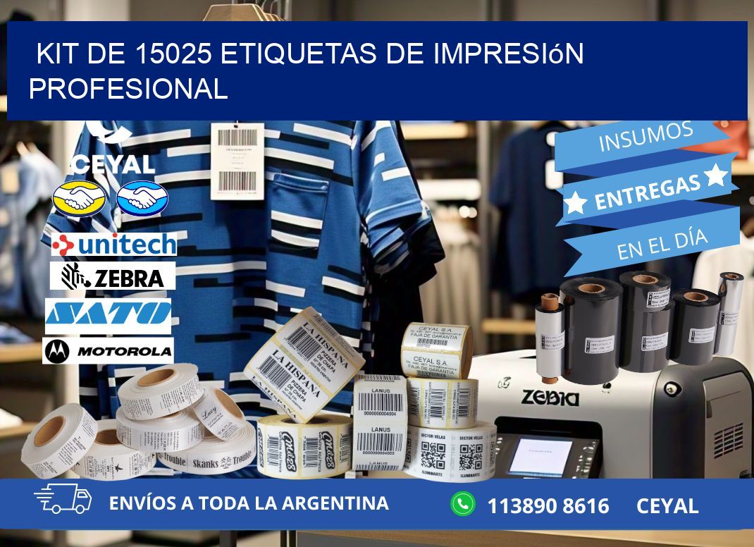 Kit de 15025 etiquetas de impresión profesional