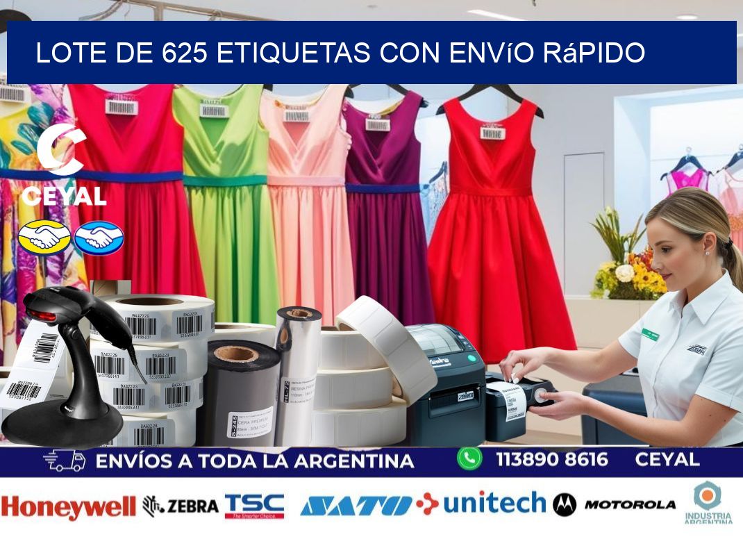Lote de 625 etiquetas con envío rápido