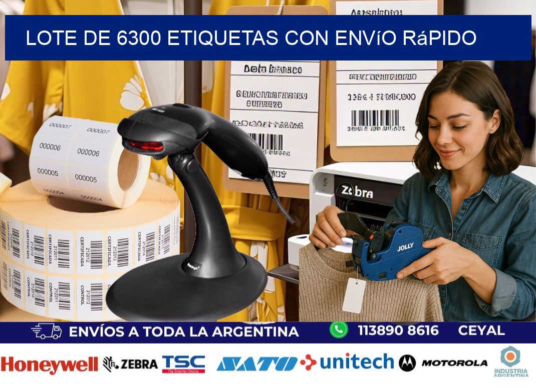 Lote de 6300 etiquetas con envío rápido