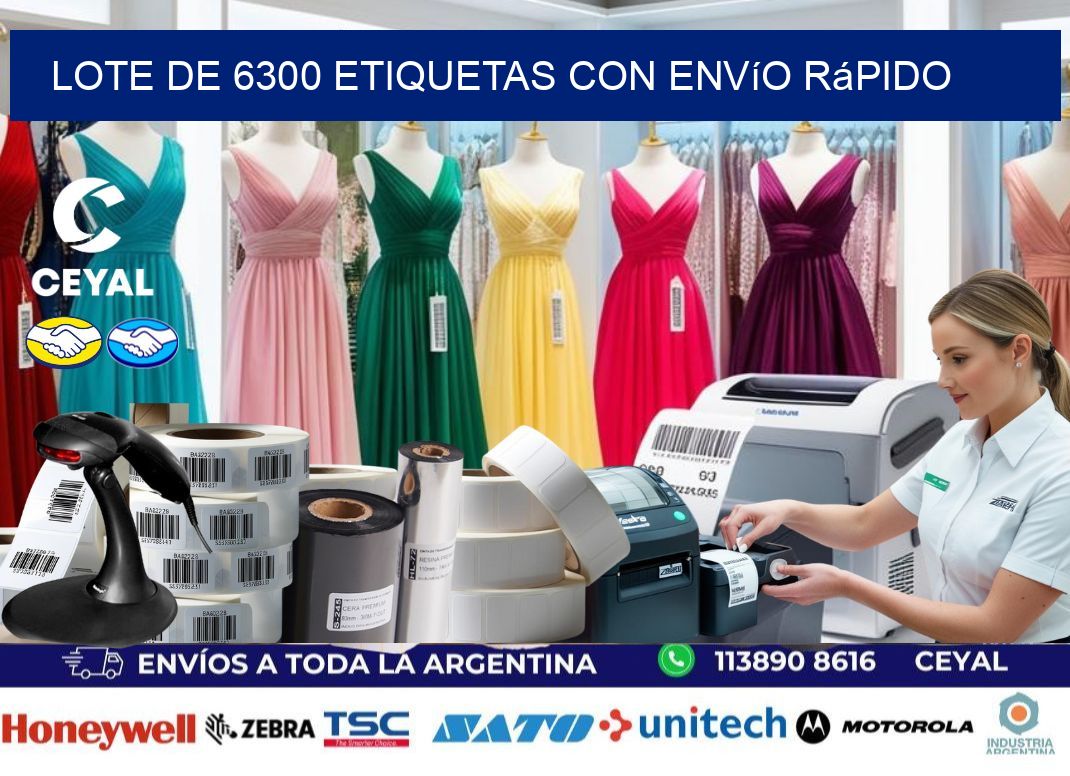 Lote de 6300 etiquetas con envío rápido