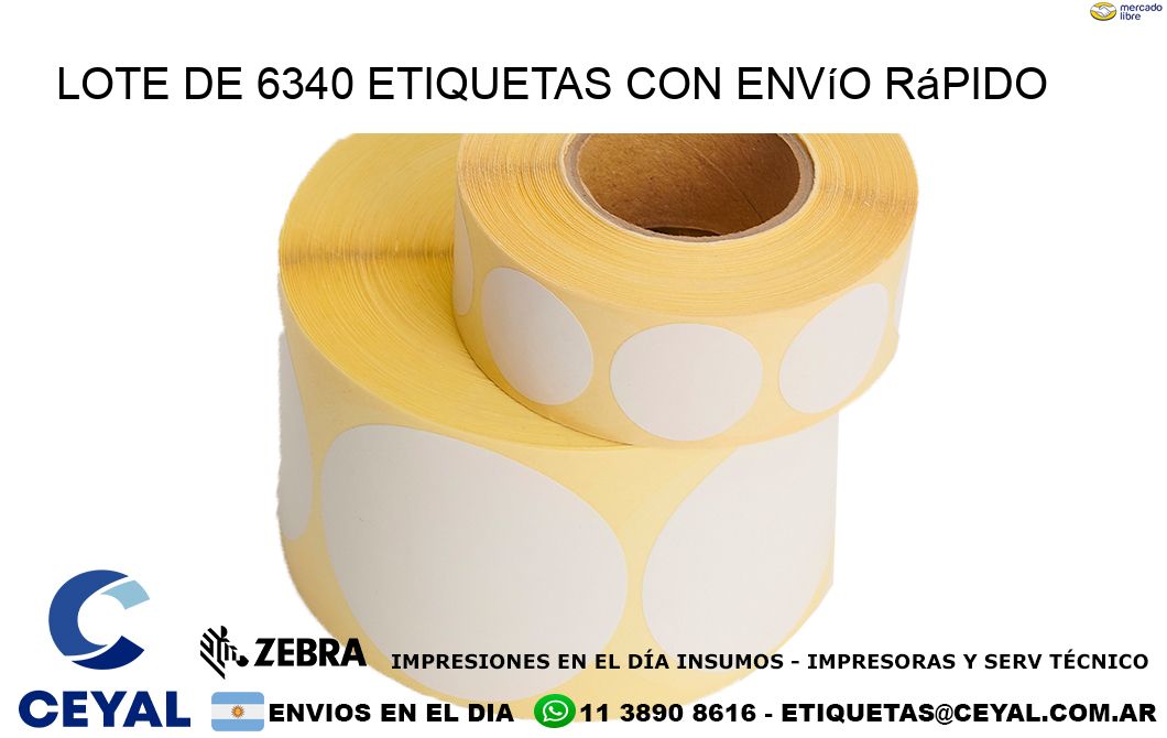Lote de 6340 etiquetas con envío rápido