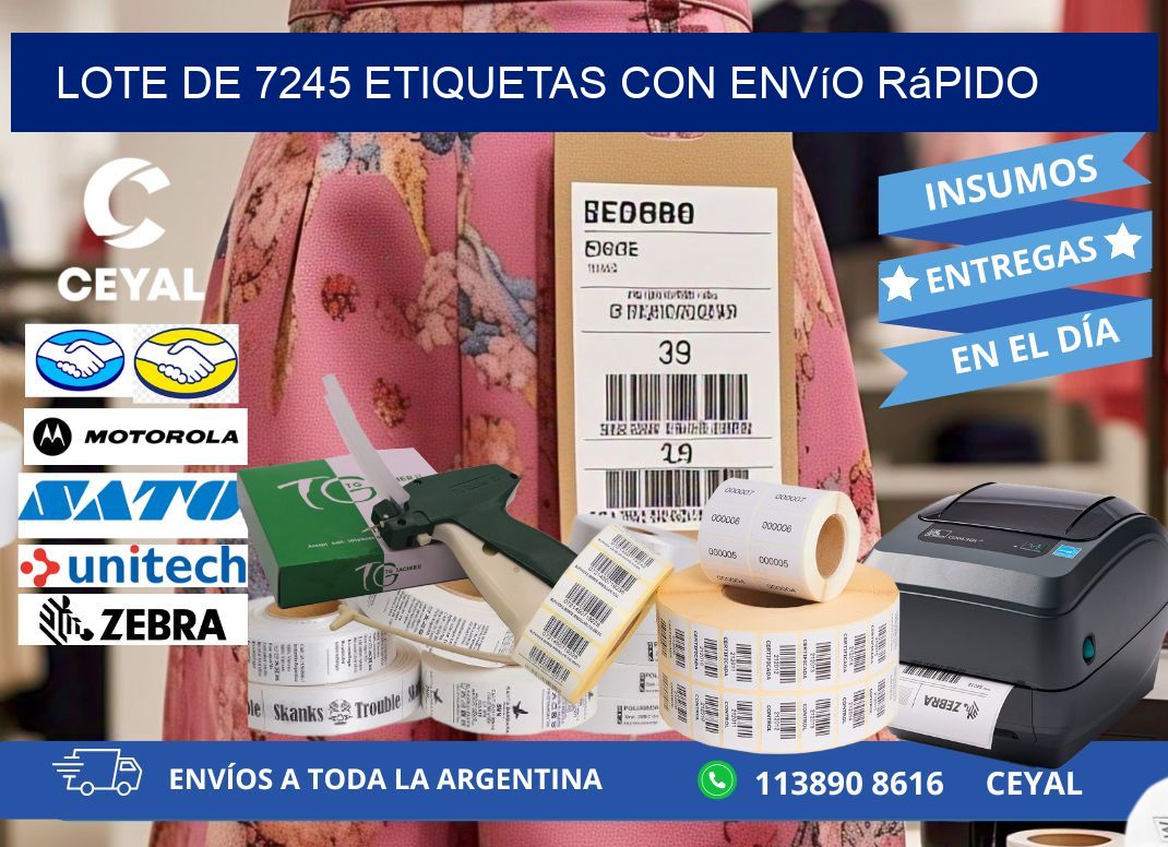 Lote de 7245 etiquetas con envío rápido