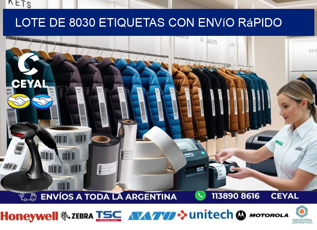 Lote de 8030 etiquetas con envío rápido