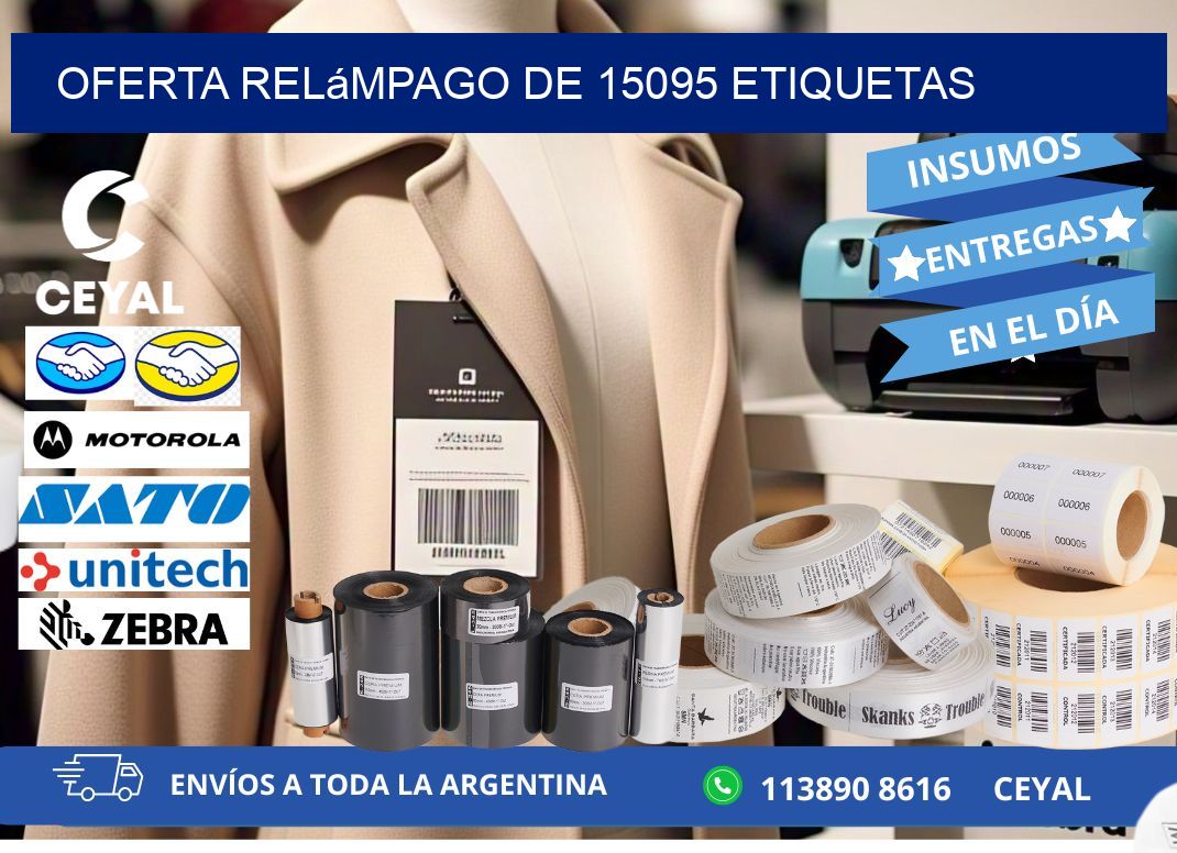 Oferta relámpago de 15095 etiquetas
