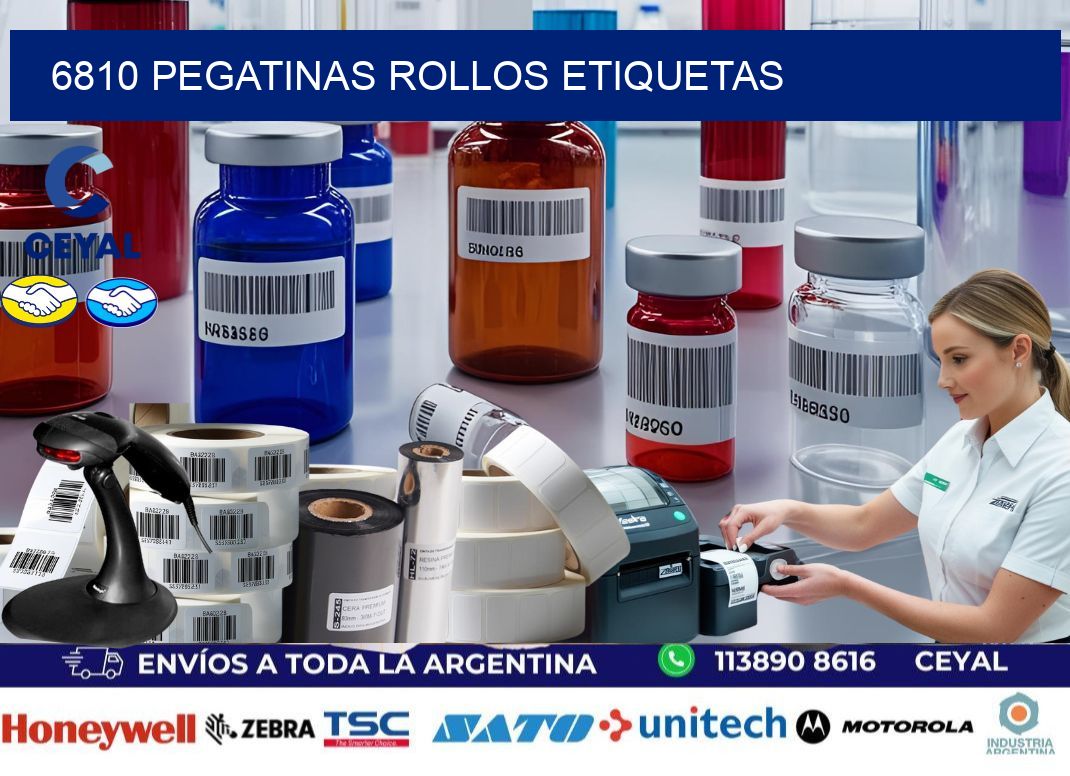 6810 Pegatinas rollos etiquetas