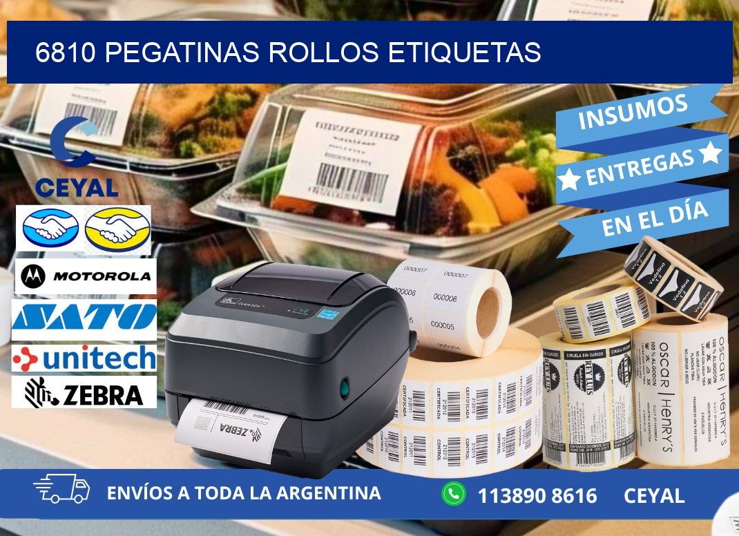 6810 Pegatinas rollos etiquetas
