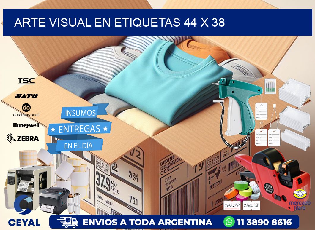 Arte visual en etiquetas 44 x 38