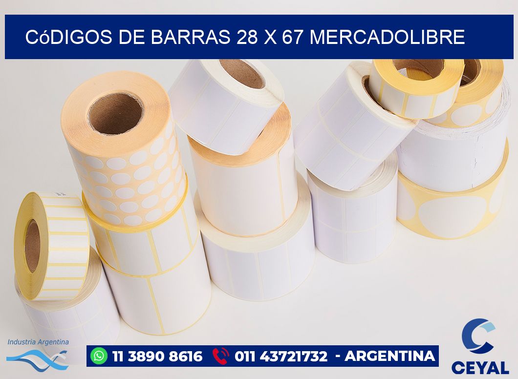 Códigos de Barras 28 x 67 MERCADOLIBRE