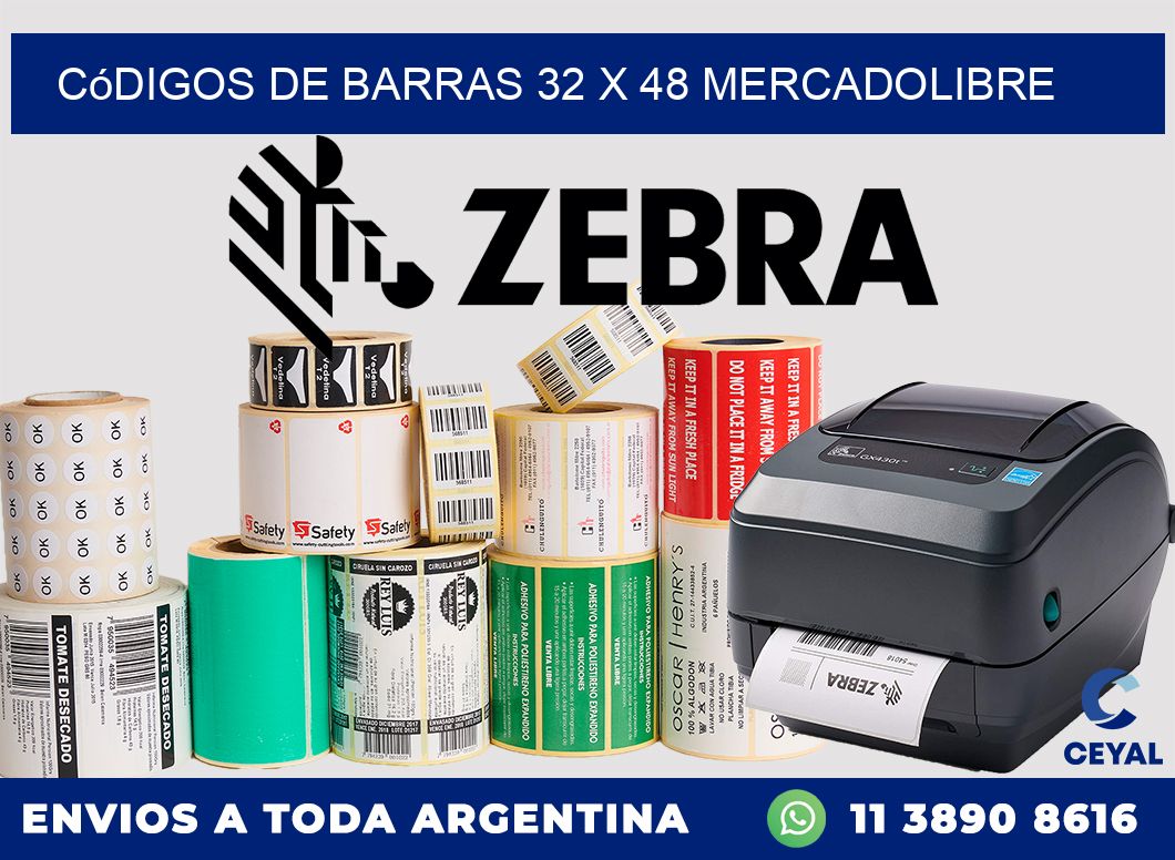 Códigos de Barras 32 x 48 MERCADOLIBRE