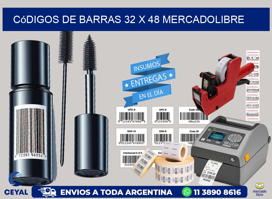 Códigos de Barras 32 x 48 MERCADOLIBRE