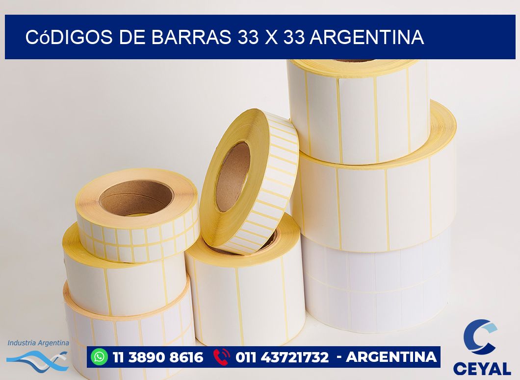 Códigos de Barras 33 x 33 argentina