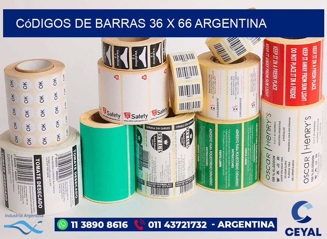 Códigos de Barras 36 x 66 argentina