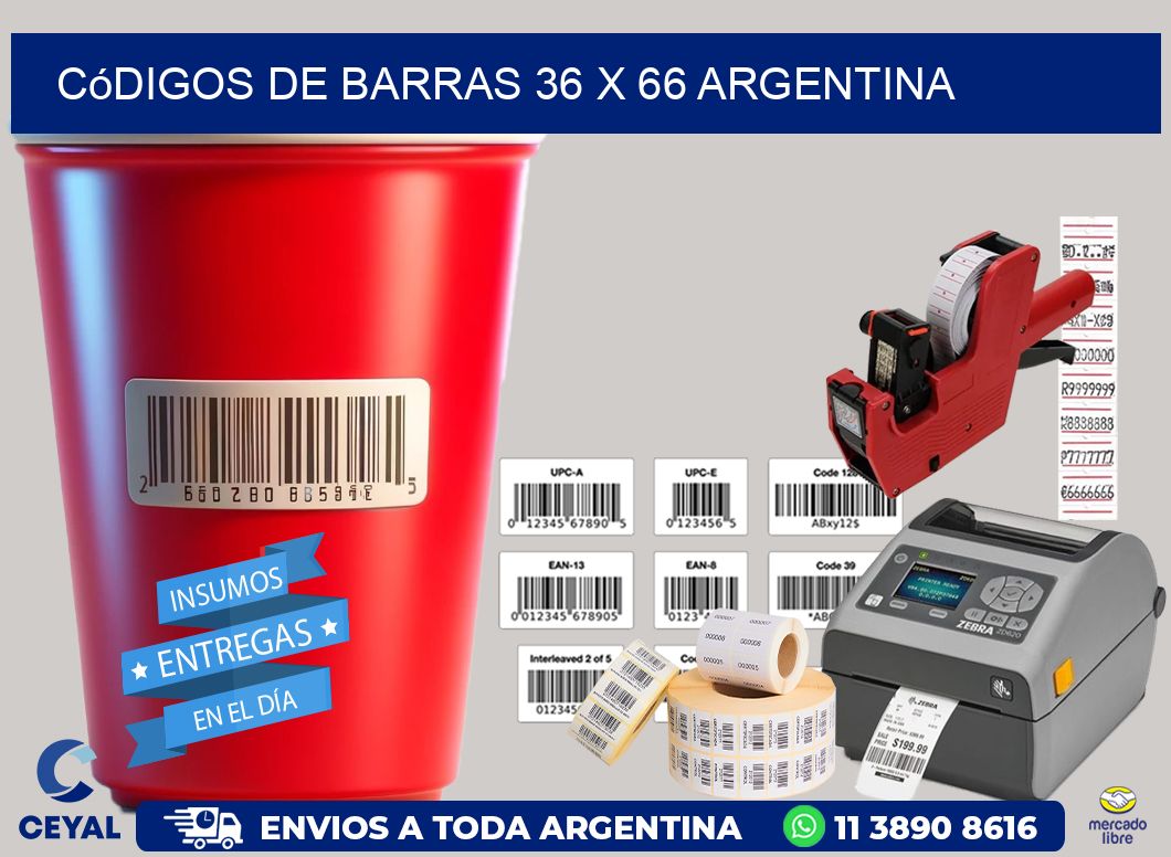 Códigos de Barras 36 x 66 argentina