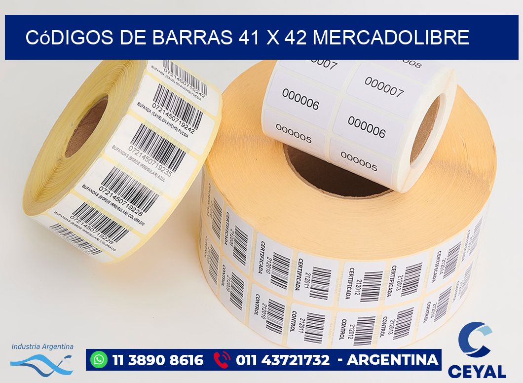 Códigos de Barras 41 x 42 MERCADOLIBRE