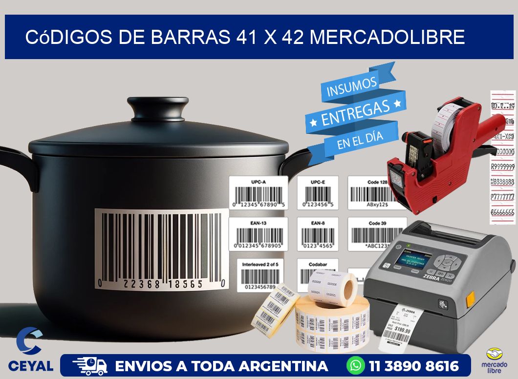 Códigos de Barras 41 x 42 MERCADOLIBRE