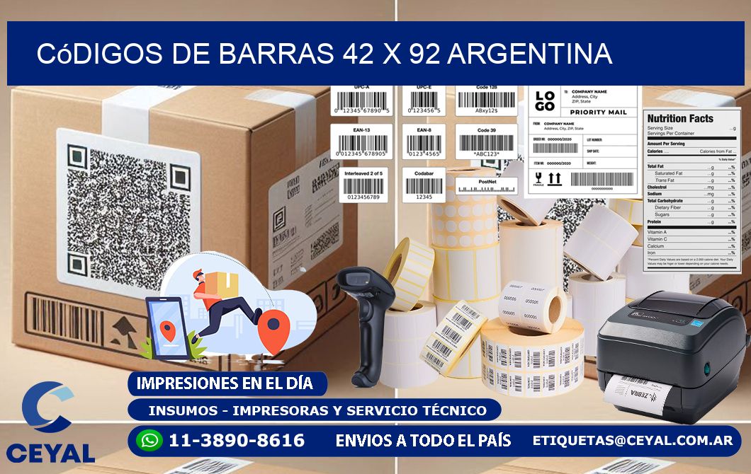 Códigos de Barras 42 x 92 argentina