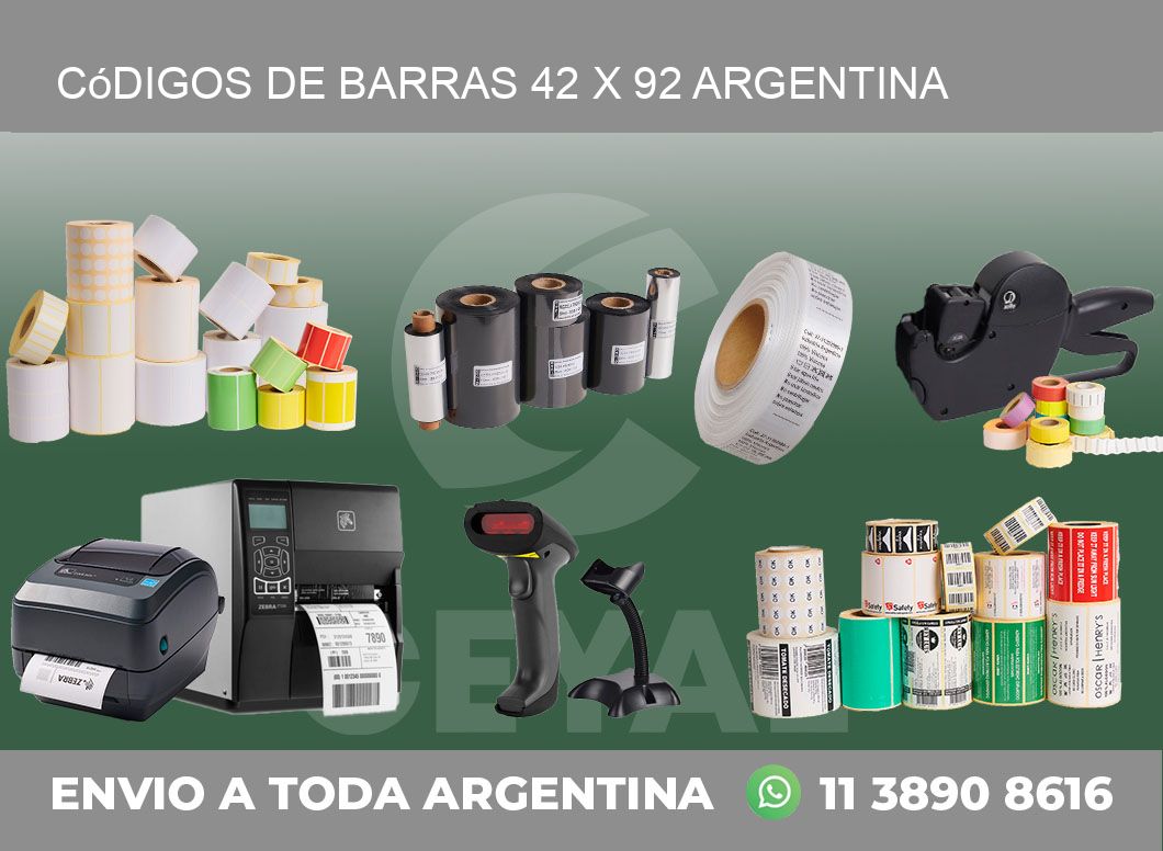 Códigos de Barras 42 x 92 argentina