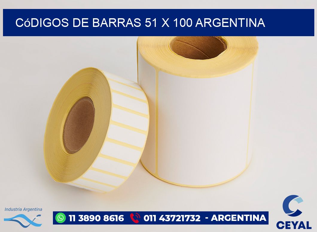 Códigos de Barras 51 x 100 argentina
