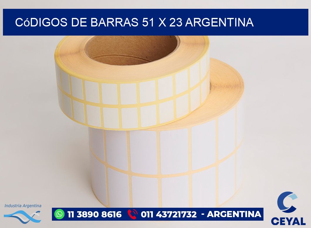 Códigos de Barras 51 x 23 argentina