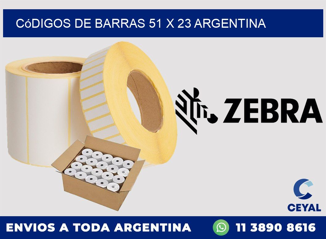 Códigos de Barras 51 x 23 argentina