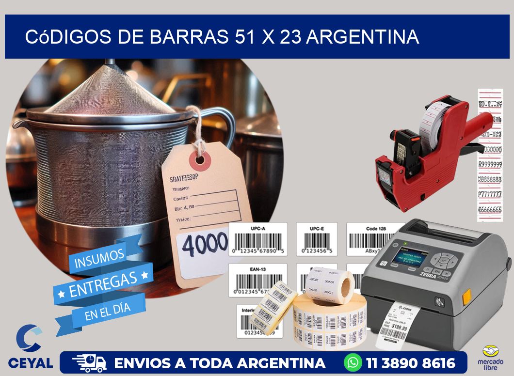Códigos de Barras 51 x 23 argentina