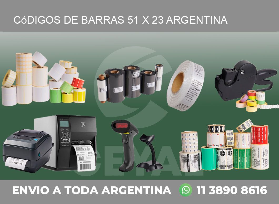 Códigos de Barras 51 x 23 argentina