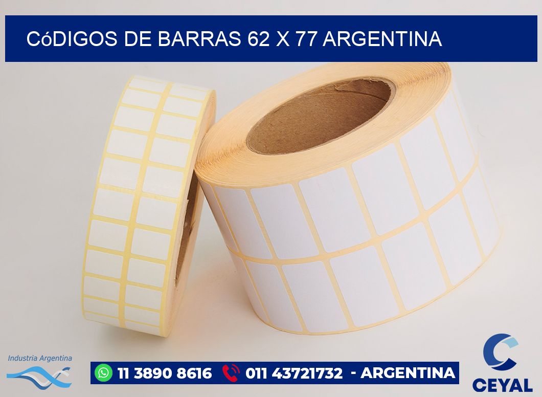 Códigos de Barras 62 x 77 argentina