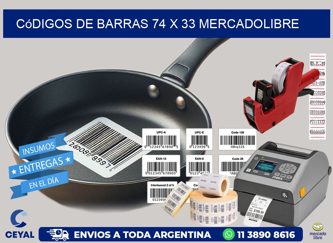 Códigos de Barras 74 x 33 MERCADOLIBRE