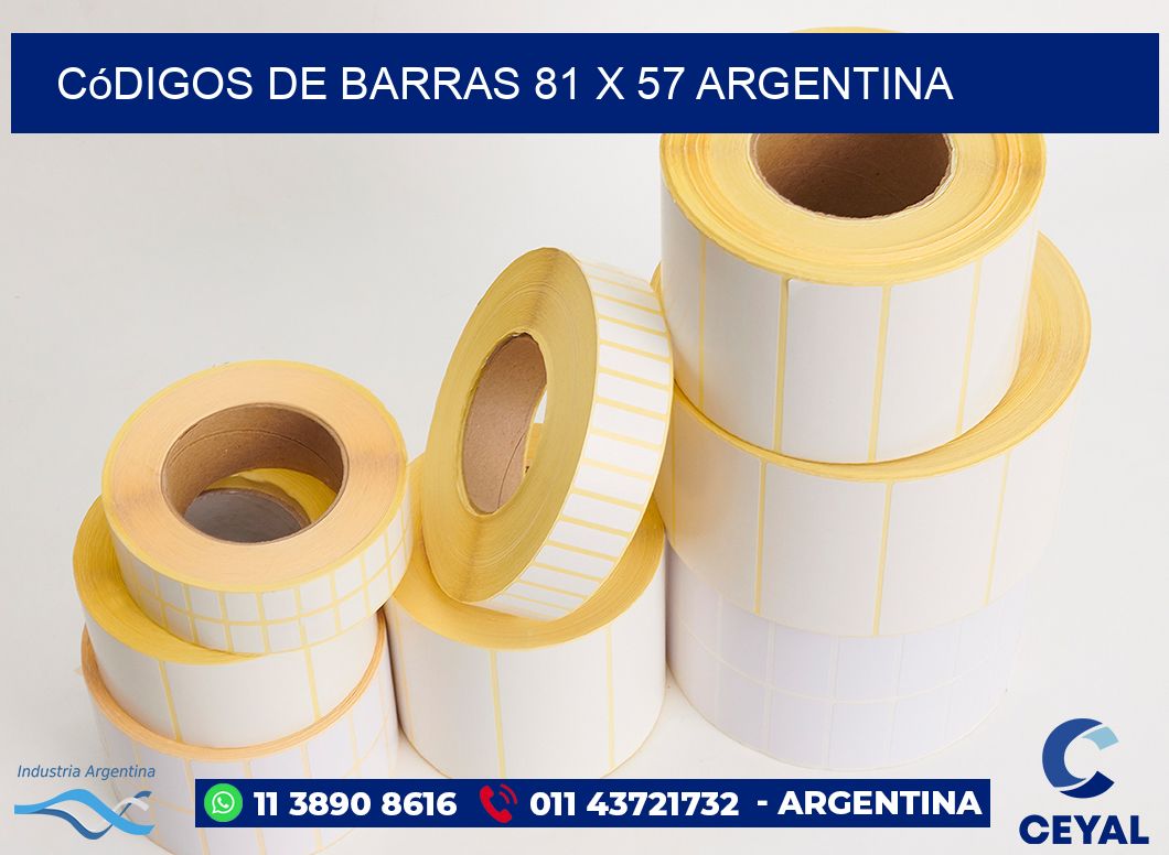 Códigos de Barras 81 x 57 argentina
