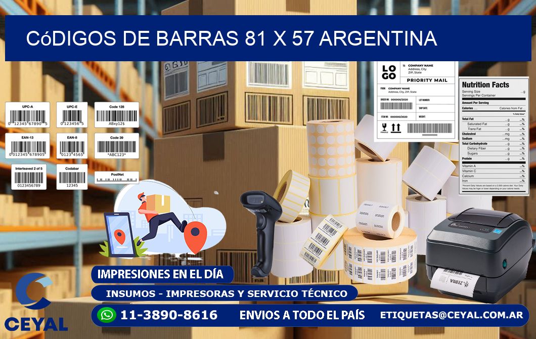 Códigos de Barras 81 x 57 argentina