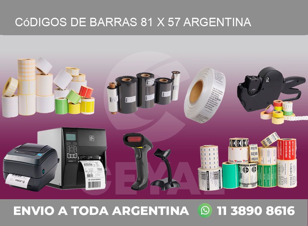 Códigos de Barras 81 x 57 argentina