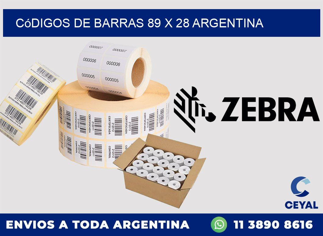 Códigos de Barras 89 x 28 argentina