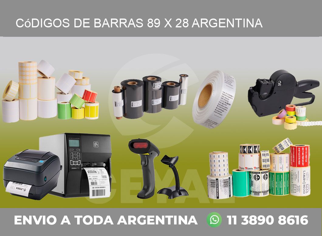 Códigos de Barras 89 x 28 argentina