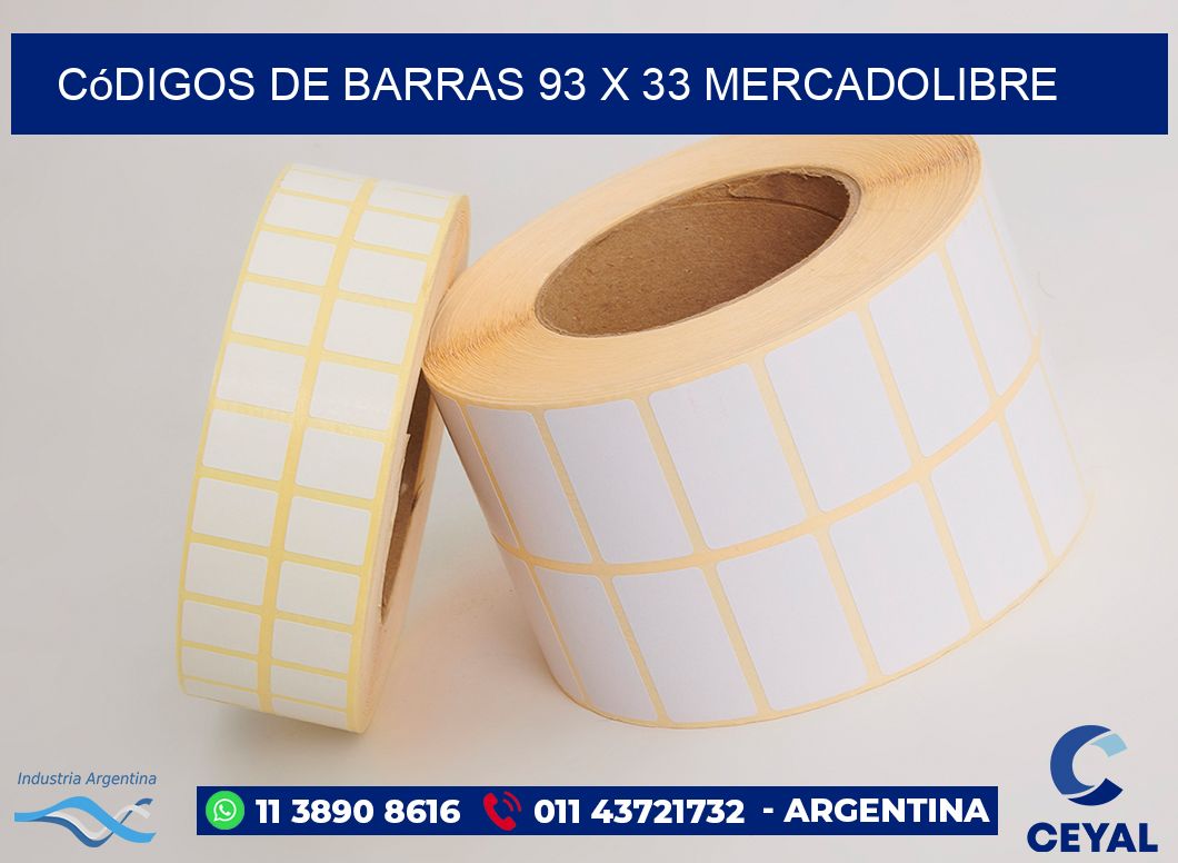 Códigos de Barras 93 x 33 MERCADOLIBRE