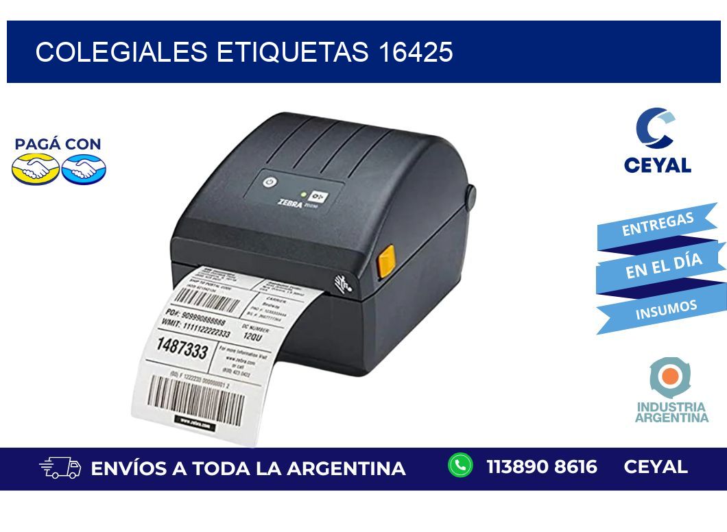 Colegiales etiquetas 16425