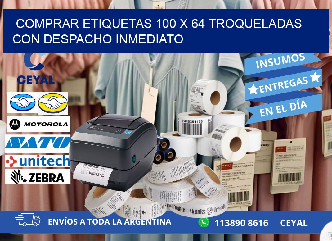 Comprar etiquetas 100 x 64 troqueladas con despacho inmediato