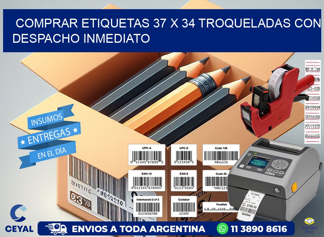 Comprar etiquetas 37 x 34 troqueladas con despacho inmediato