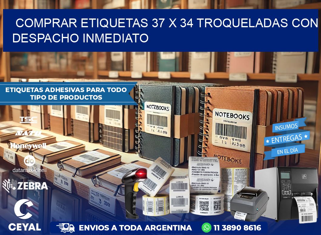 Comprar etiquetas 37 x 34 troqueladas con despacho inmediato