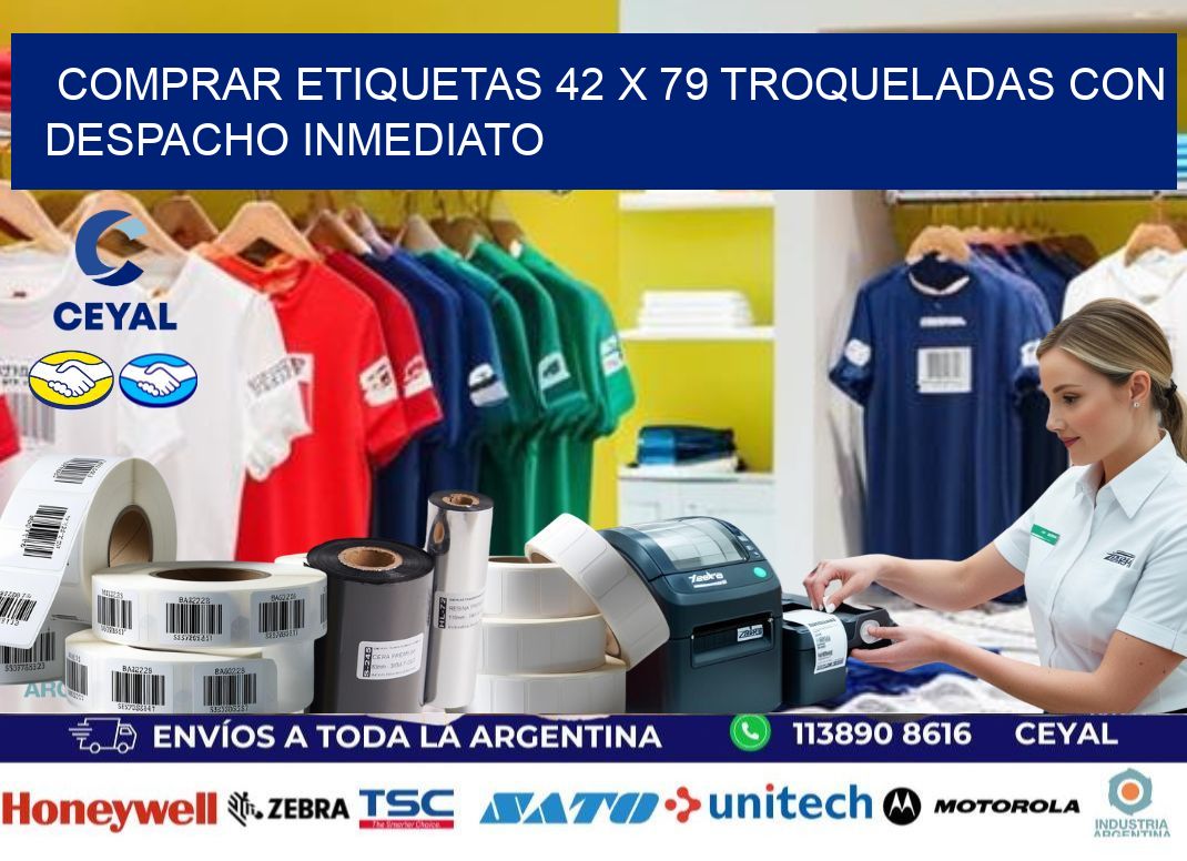 Comprar etiquetas 42 x 79 troqueladas con despacho inmediato