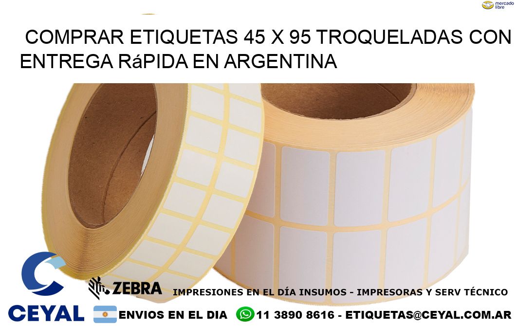 Comprar etiquetas 45 x 95 troqueladas con entrega rápida en Argentina