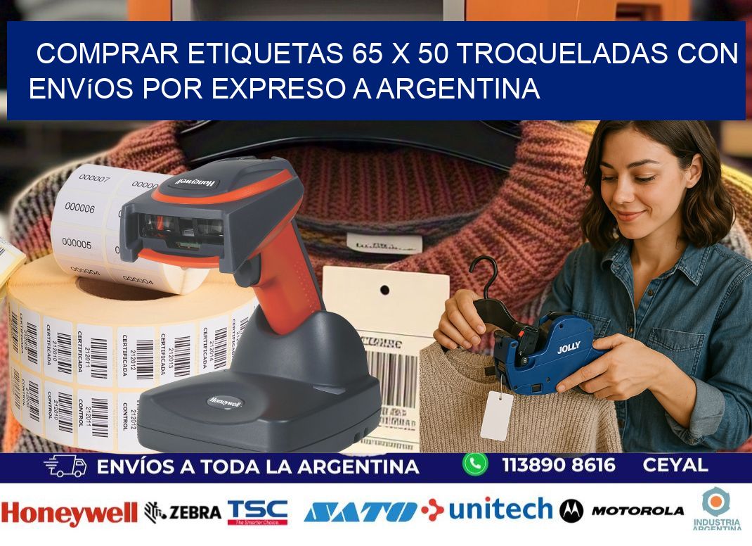 Comprar etiquetas 65 x 50 troqueladas con envíos por expreso a Argentina