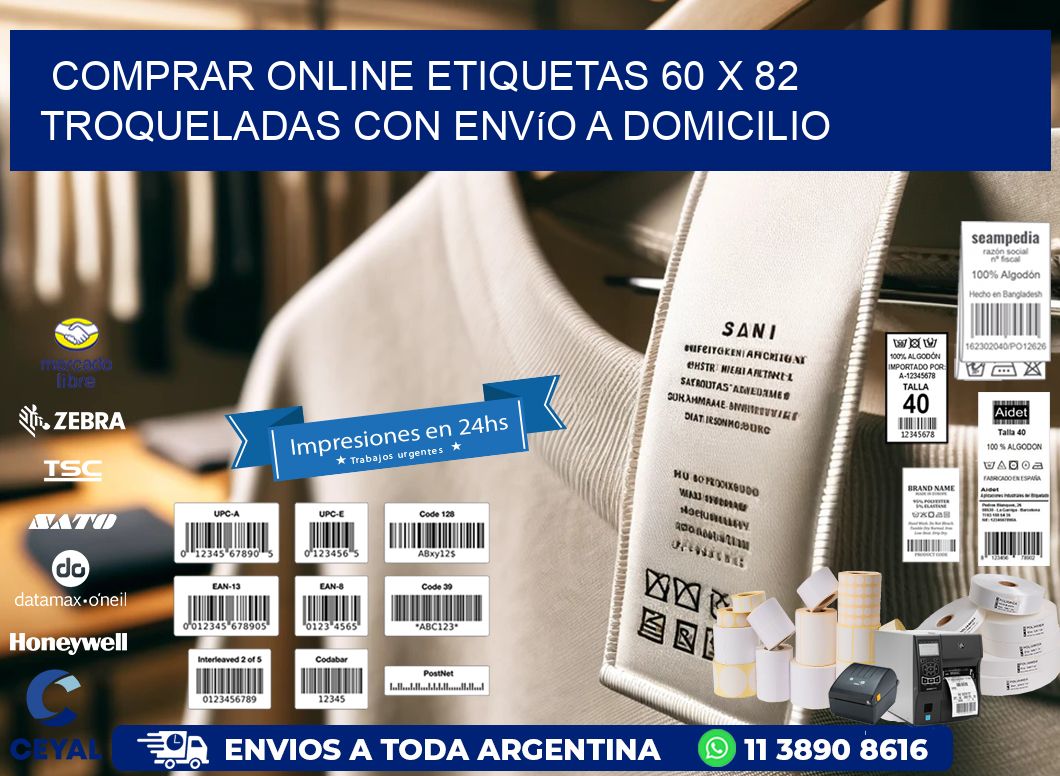Comprar online etiquetas 60 x 82 troqueladas con envío a domicilio