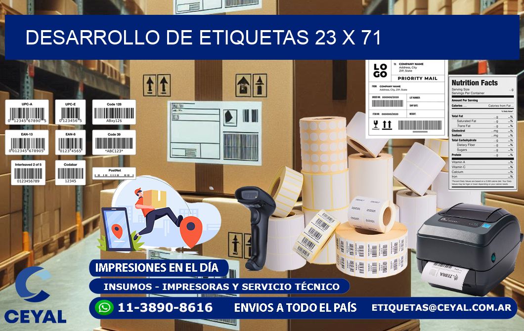 Desarrollo de etiquetas 23 x 71