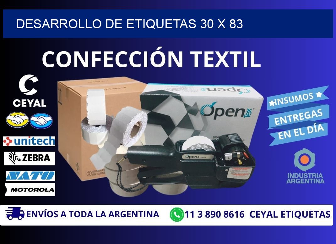 Desarrollo de etiquetas 30 x 83