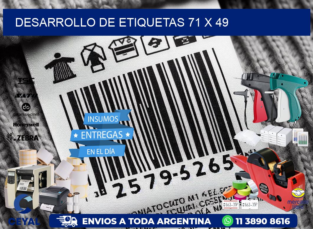 Desarrollo de etiquetas 71 x 49