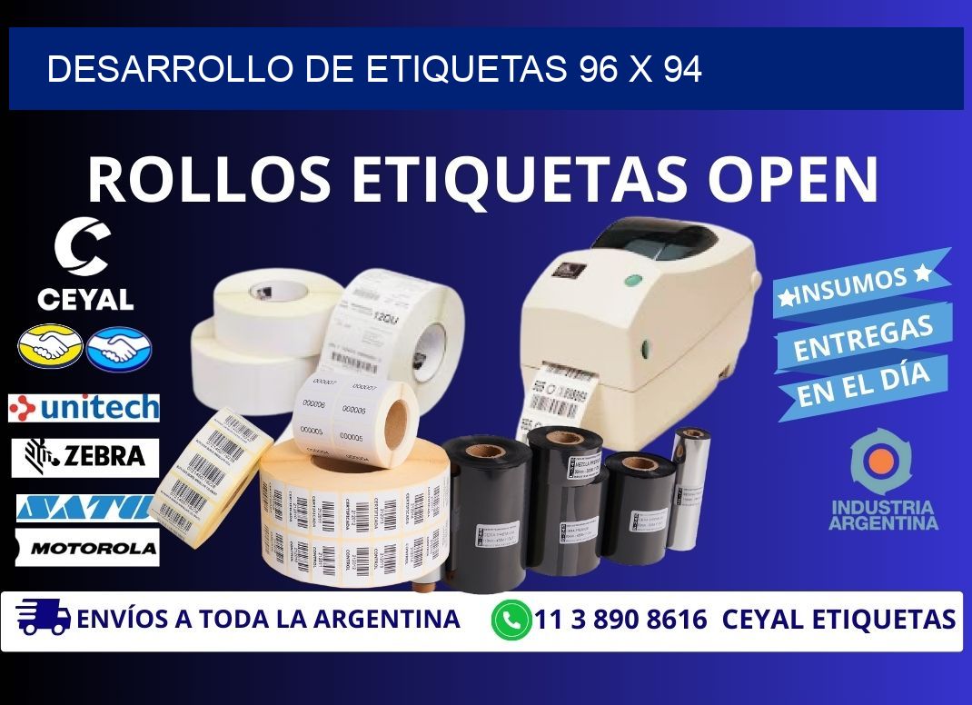 Desarrollo de etiquetas 96 x 94