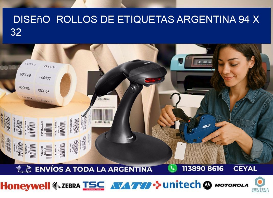 Diseño  ROLLOS DE ETIQUETAS ARGENTINA 94 x 32